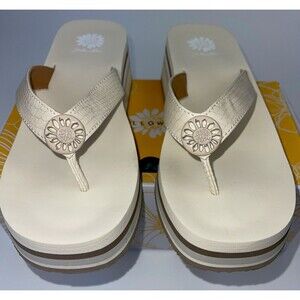 Yellow Box Women’s Flip Flops KAIJA BONE Size 9.5 NIB